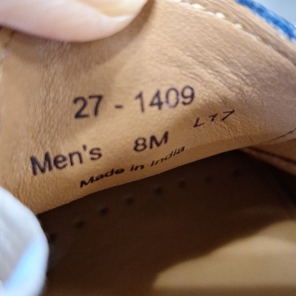 Johnston & Murphy Navy Blue Full Grain Leather Preppy Wingtip Oxfords Size 8